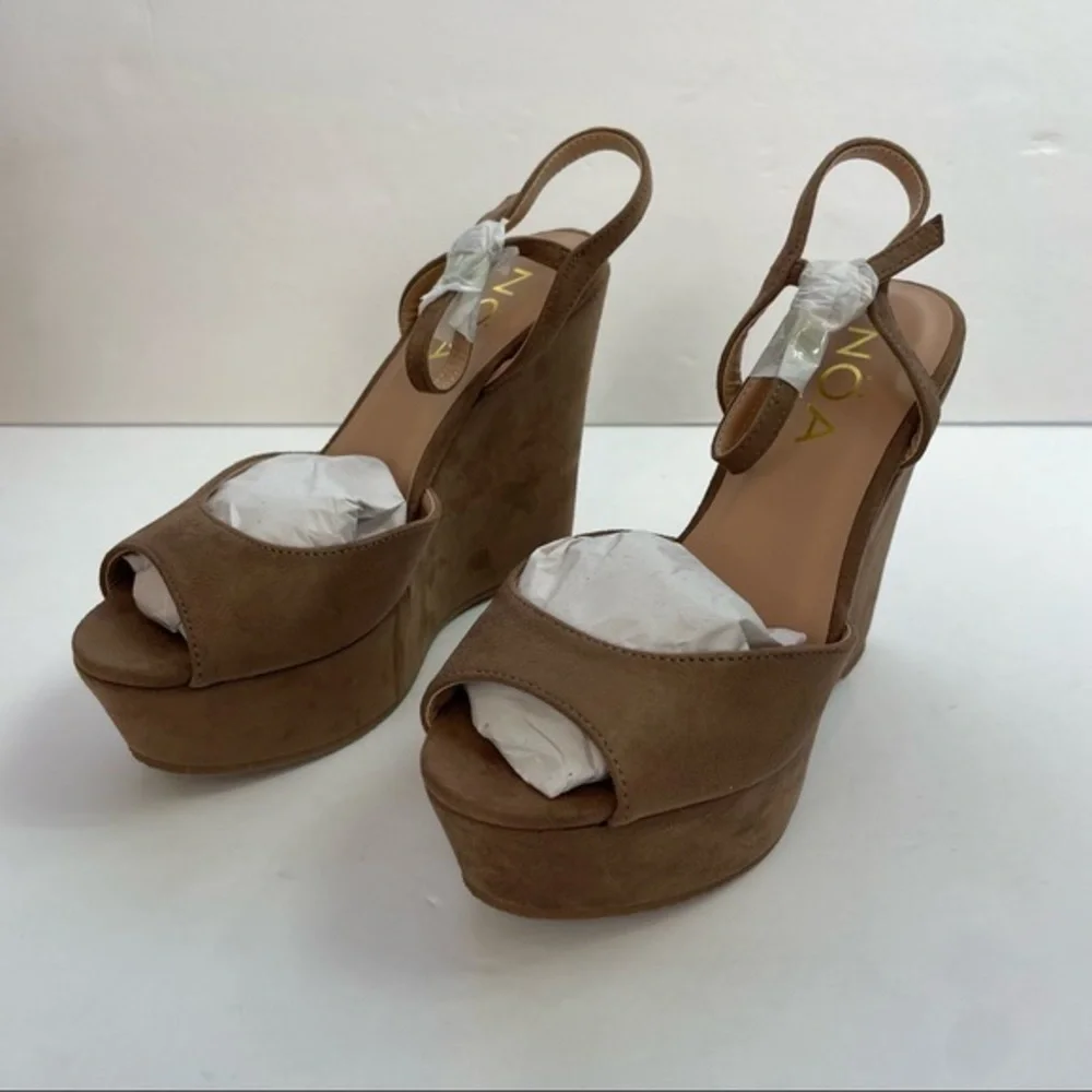 NOA‎ Vegan Suede Wedge Peep-toes
